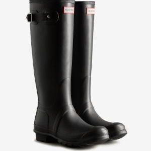 Hunter Original Tall Matte  Black Rubber Wellington Rain Boots Sz 9